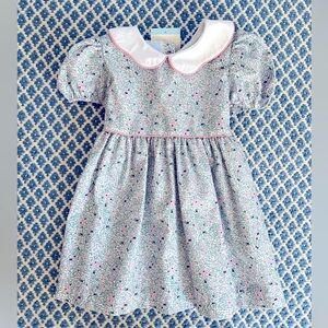 bella bliss Blue and Pink Peter Pan Collar Sundress